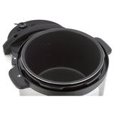 open multi cooker top view with pot